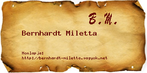 Bernhardt Miletta névjegykártya